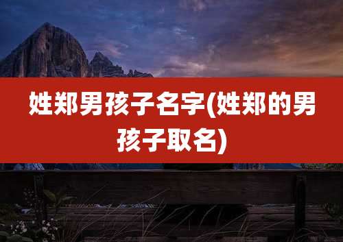姓郑男孩子名字(姓郑的男孩子取名)