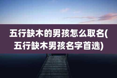 五行缺木的男孩怎么取名(五行缺木男孩名字首选)