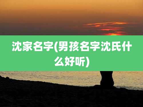 沈家名字(男孩名字沈氏什么好听)