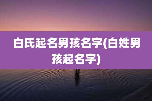 白氏起名男孩名字(白姓男孩起名字)