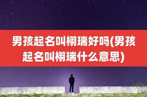 男孩起名叫栩瑞好吗(男孩起名叫栩瑞什么意思)