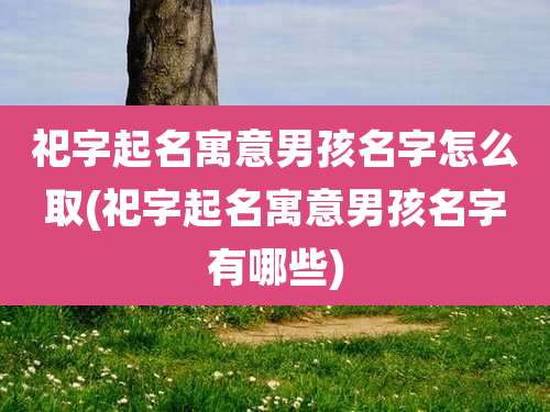 祀字起名寓意男孩名字怎么取(祀字起名寓意男孩名字有哪些)