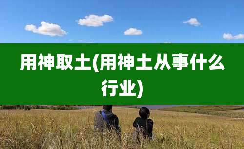 用神取土(用神土从事什么行业)