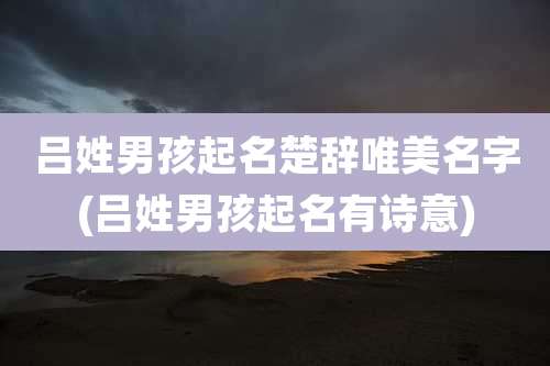 吕姓男孩起名楚辞唯美名字(吕姓男孩起名有诗意)