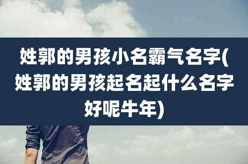 姓郭的男孩小名霸气名字(姓郭的男孩起名起什么名字好呢牛年)