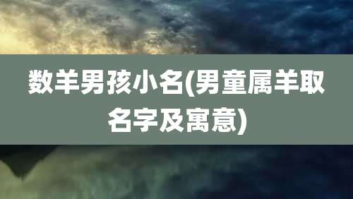 数羊男孩小名(男童属羊取名字及寓意)