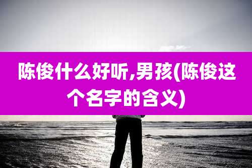 陈俊什么好听,男孩(陈俊这个名字的含义)