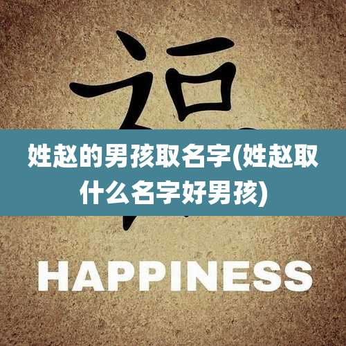 姓赵的男孩取名字(姓赵取什么名字好男孩)