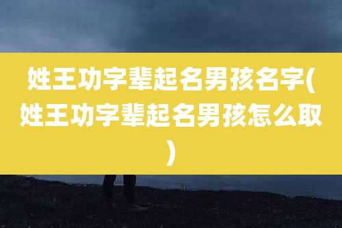 姓王功字辈起名男孩名字(姓王功字辈起名男孩怎么取)