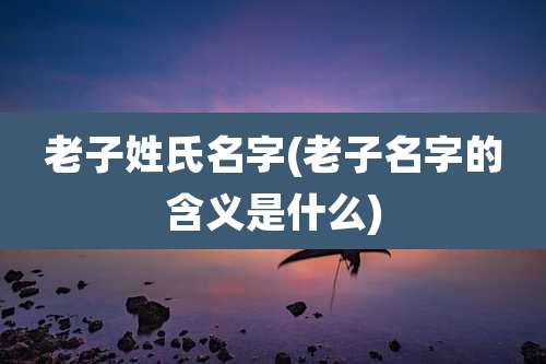 老子姓氏名字(老子名字的含义是什么)