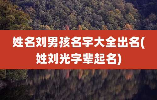 姓名刘男孩名字大全出名(姓刘光字辈起名)