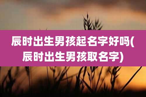 辰时出生男孩起名字好吗(辰时出生男孩取名字)