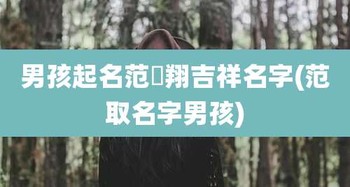 男孩起名范旻翔吉祥名字(范取名字男孩)