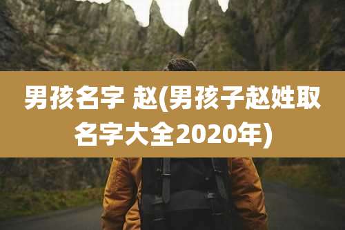 男孩名字 赵(男孩子赵姓取名字大全2020年)