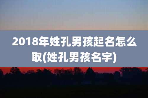 2018年姓孔男孩起名怎么取(姓孔男孩名字)