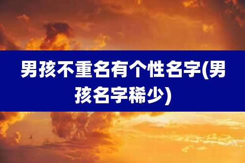 男孩不重名有个性名字(男孩名字稀少)