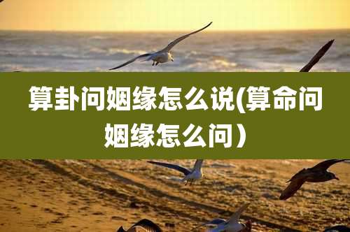 算卦问姻缘怎么说(算命问姻缘怎么问)