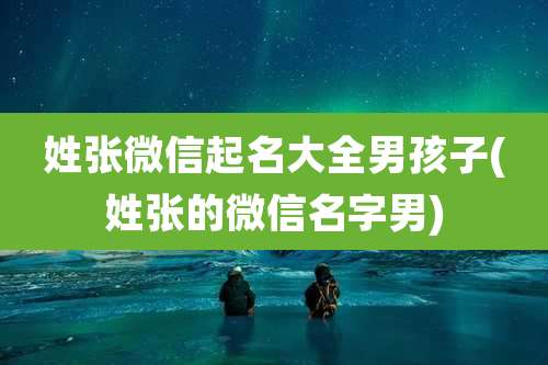 姓张微信起名大全男孩子(姓张的微信名字男)