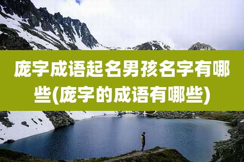 庞字成语起名男孩名字有哪些(庞字的成语有哪些)