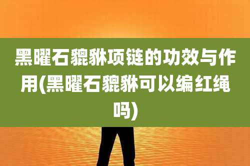 黑曜石貔貅项链的功效与作用(黑曜石貔貅可以编红绳吗)