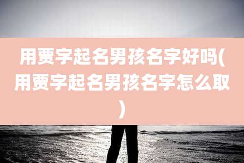 用贾字起名男孩名字好吗(用贾字起名男孩名字怎么取)