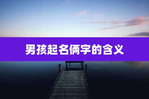 男孩起名俩字的含义