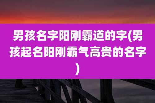 男孩名字阳刚霸道的字(男孩起名阳刚霸气高贵的名字)