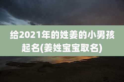 给2021年的姓姜的小男孩起名(姜姓宝宝取名)