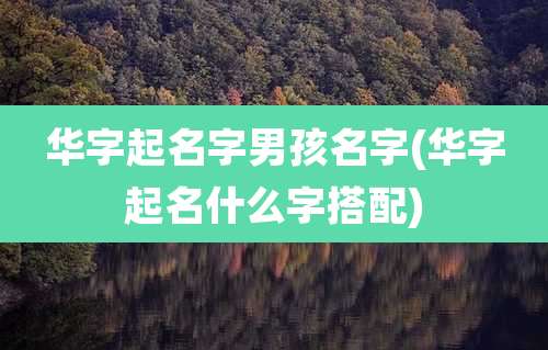 华字起名字男孩名字(华字起名什么字搭配)