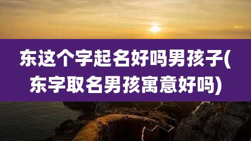 东这个字起名好吗男孩子(东字取名男孩寓意好吗)