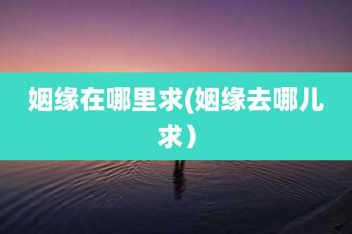 姻缘在哪里求(姻缘去哪儿求)