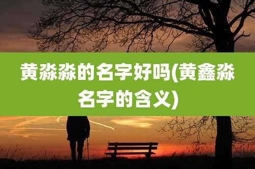 黄淼淼的名字好吗(黄鑫淼名字的含义)
