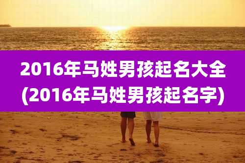 2016年马姓男孩起名大全(2016年马姓男孩起名字)