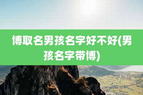 博取名男孩名字好不好(男孩名字带博)