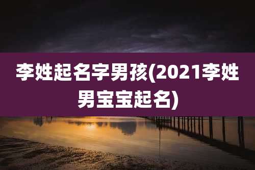 李姓起名字男孩(2021李姓男宝宝起名)