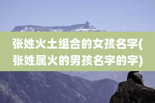 张姓火土组合的女孩名字(张姓属火的男孩名字的字)