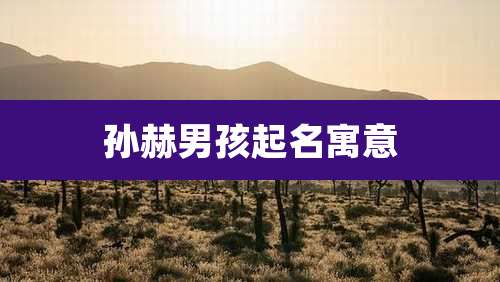 孙赫男孩起名寓意