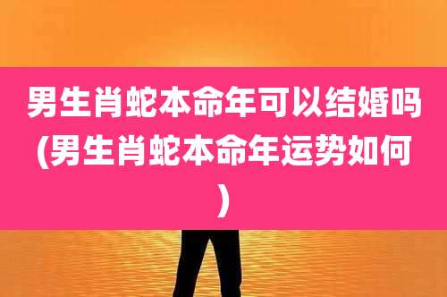男生肖蛇本命年可以结婚吗(男生肖蛇本命年运势如何)