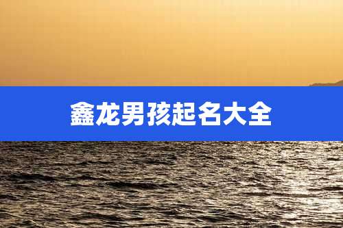 鑫龙男孩起名大全