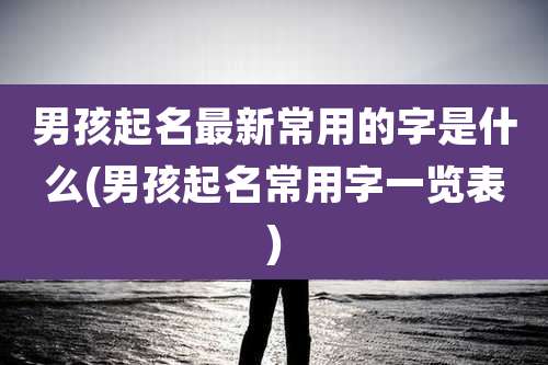 男孩起名最新常用的字是什么(男孩起名常用字一览表)