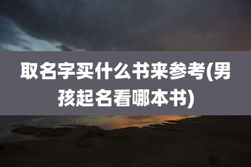 取名字买什么书来参考(男孩起名看哪本书)