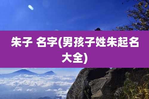 朱子 名字(男孩子姓朱起名大全)