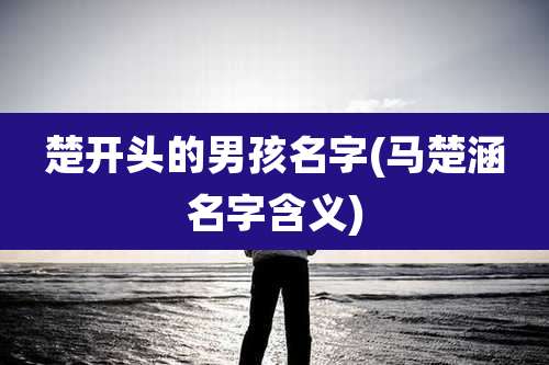 楚开头的男孩名字(马楚涵名字含义)