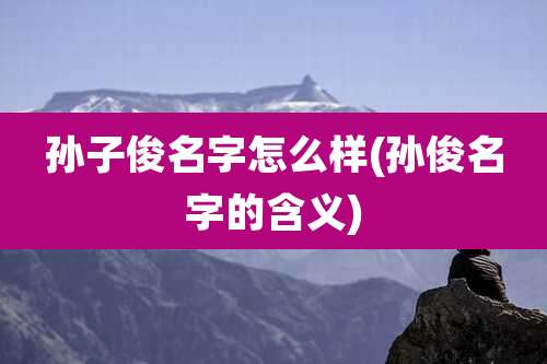 孙子俊名字怎么样(孙俊名字的含义)