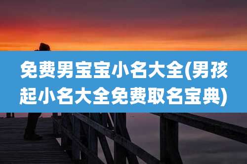 免费男宝宝小名大全(男孩起小名大全免费取名宝典)