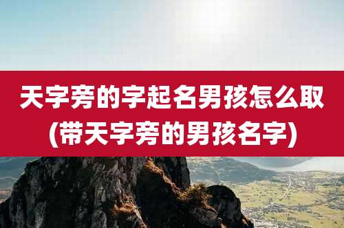 天字旁的字起名男孩怎么取(带天字旁的男孩名字)