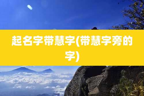 起名字带慧字(带慧字旁的字)