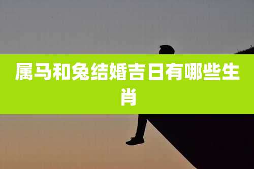 属马和兔结婚吉日有哪些生肖