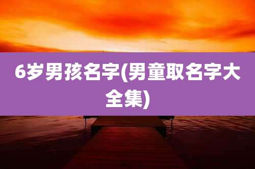 6岁男孩名字(男童取名字大全集)