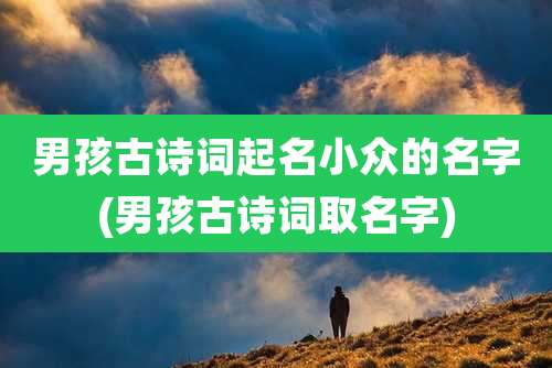 男孩古诗词起名小众的名字(男孩古诗词取名字)